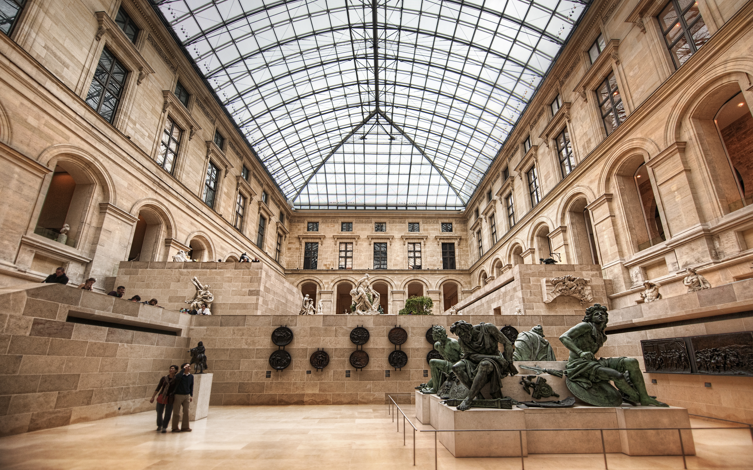 Louvre Interior Widescreen Wallpaper Wide