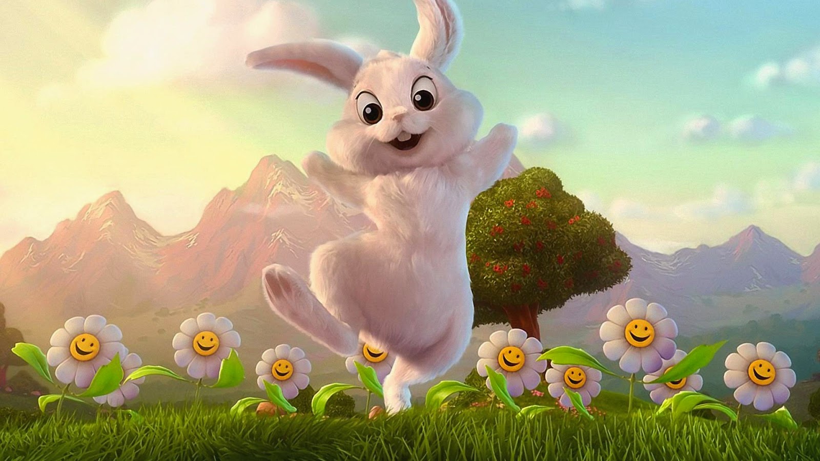 Funny Easter Bunny Wallpaper Cartoon