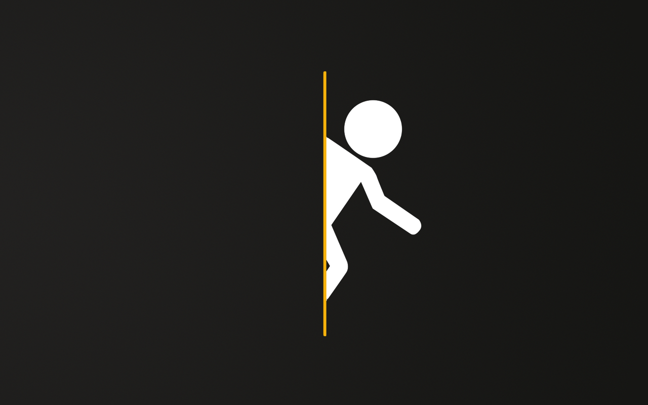 Minimalist Portal Wallpaper for Dual Screens by younggeorge on