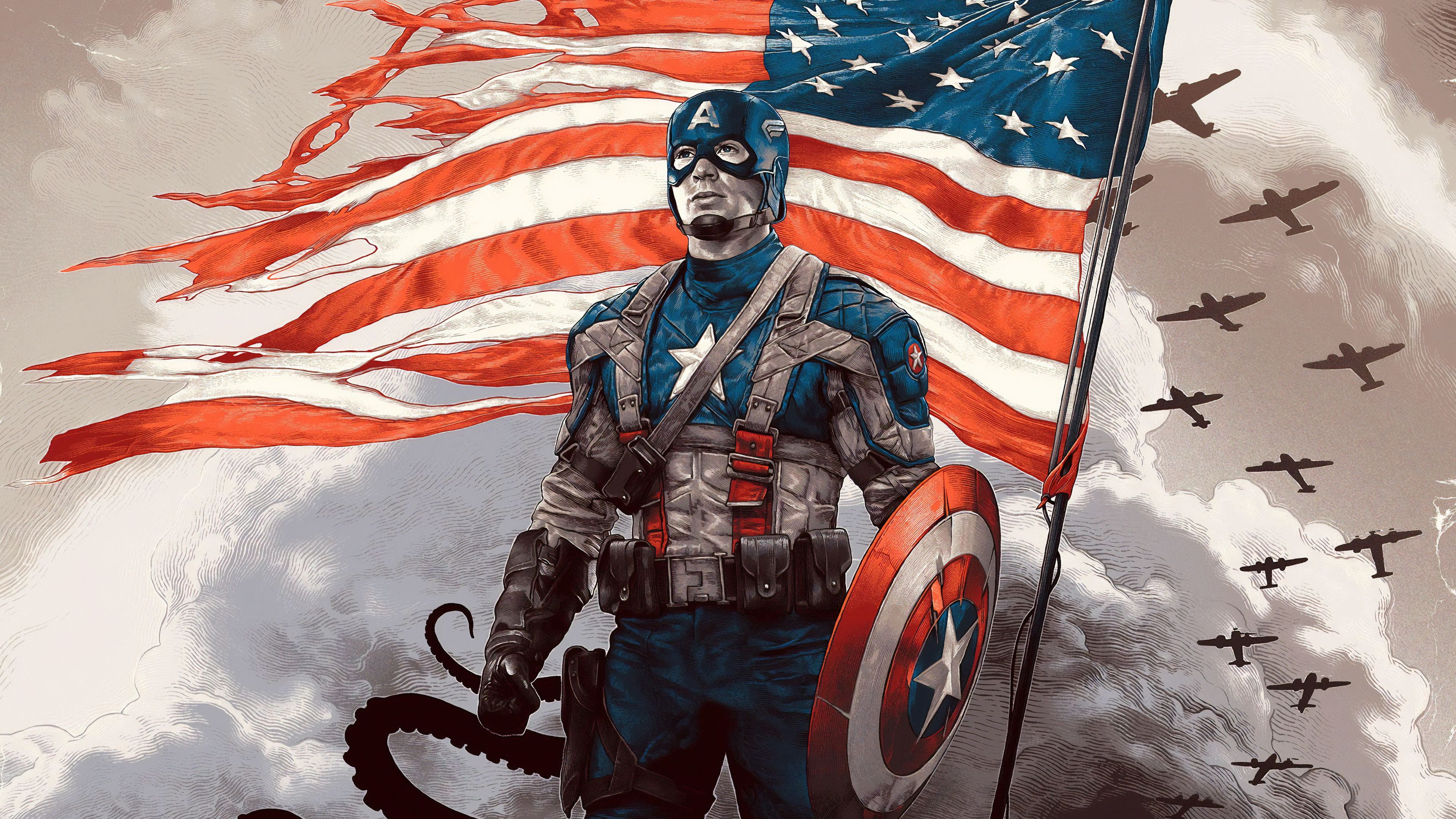 Comic Captain America 4k Ultra HD Wallpaper