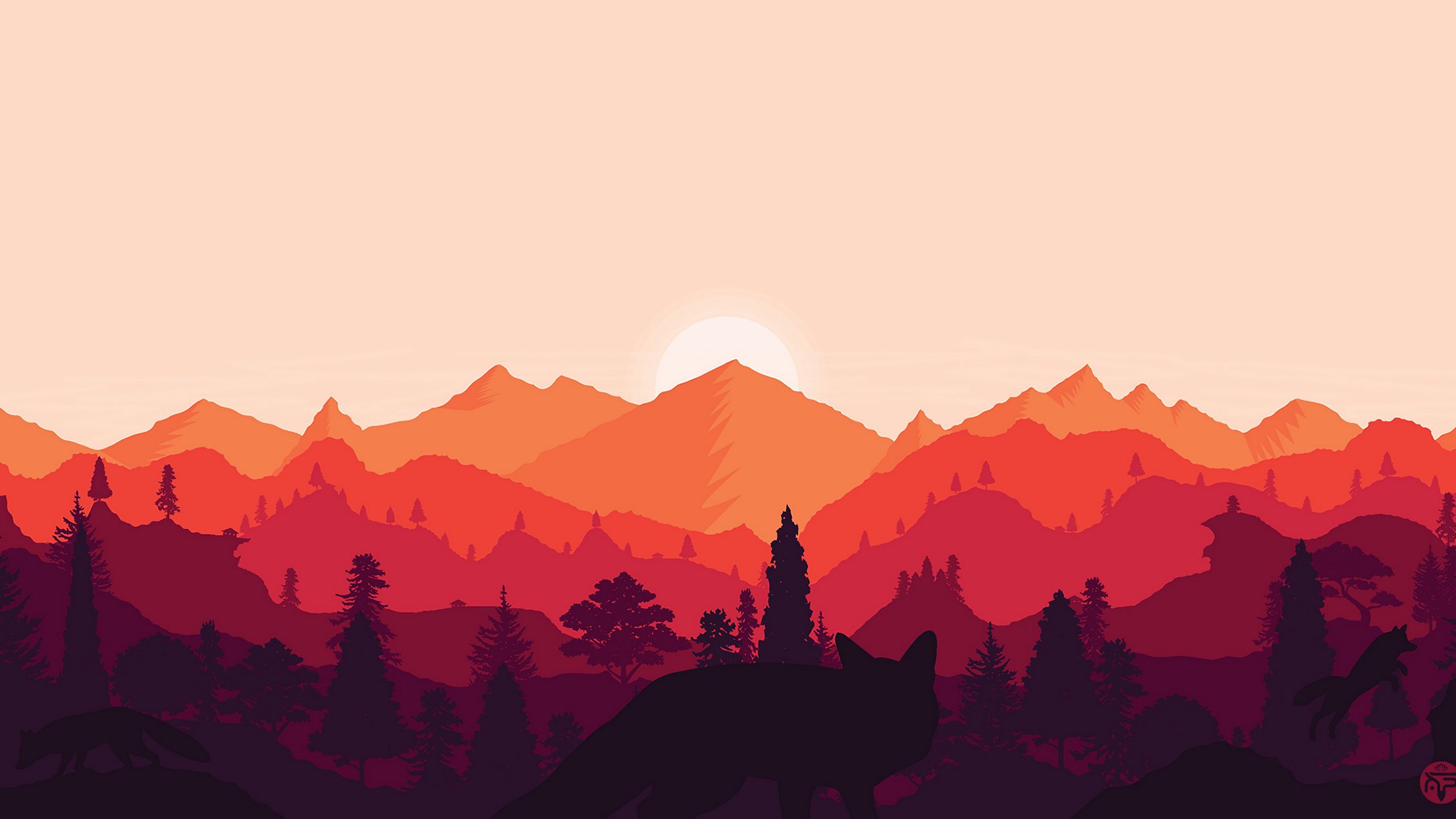Wallpaper Mountains Sunset Landscape Fox