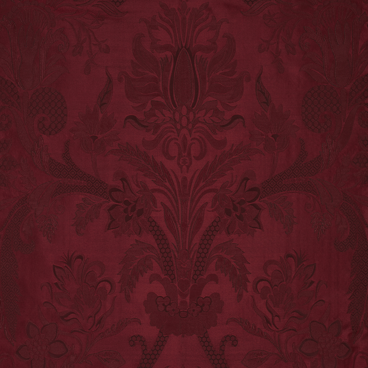 Cambourne Silk Damask Burgundy Bernard Thorp Fabric