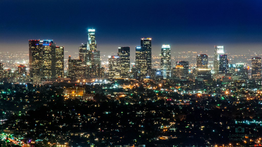 Los Angeles Cityscape Night City Buildings Digital Art 4K Wallpaper 26