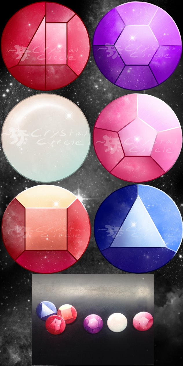 Steven Universe Crystal Gems Pin Set By Crystalcircle