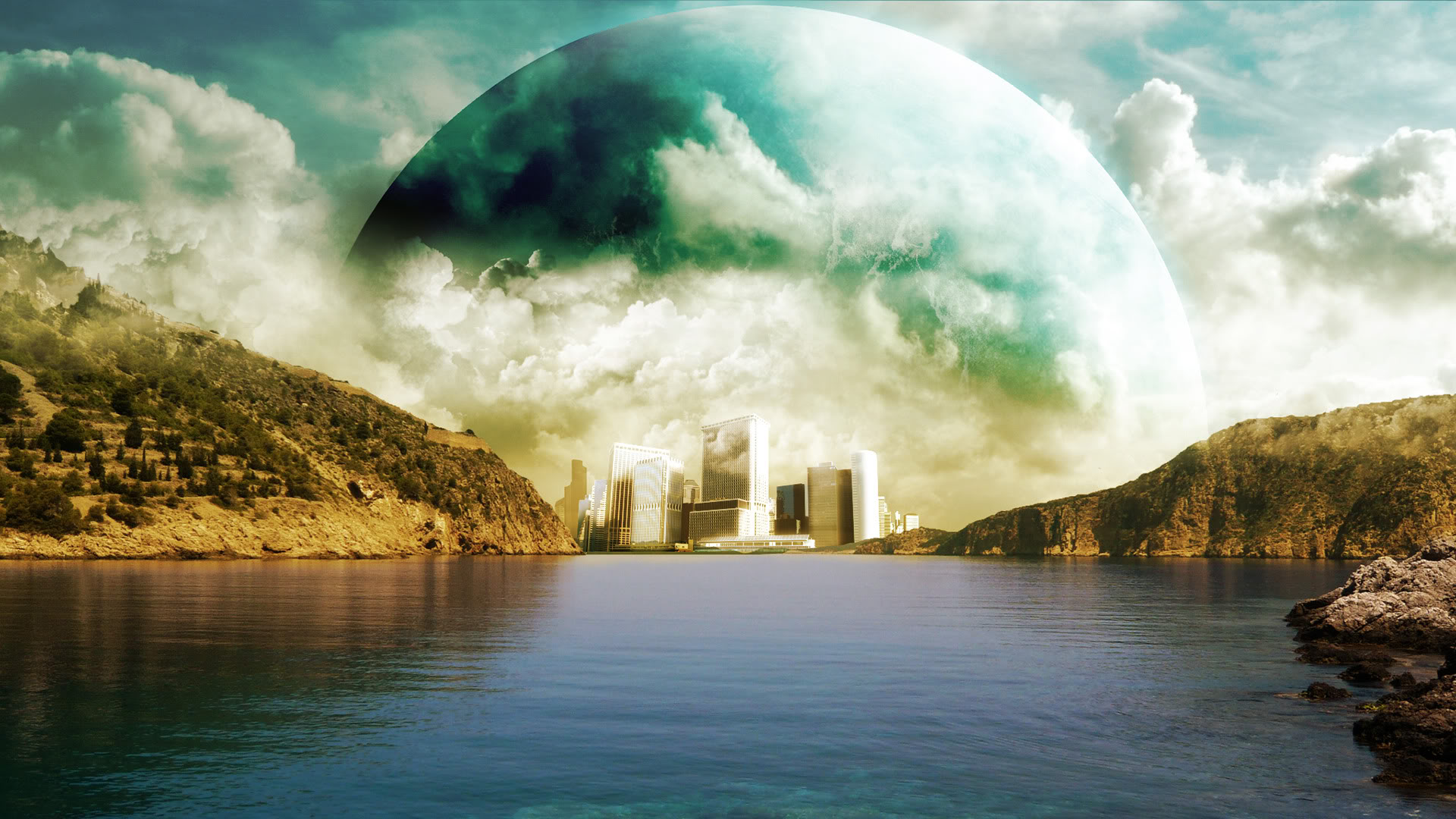 Awesome Fantasy Sci Fi Landscape Wallpaper HD SiwallpaperHD