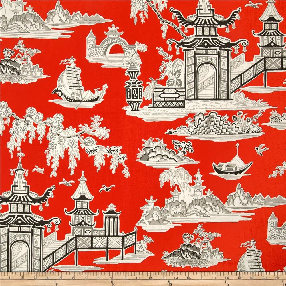 That Pagoda Toile In Black And Red Is Crazy Good I Would
