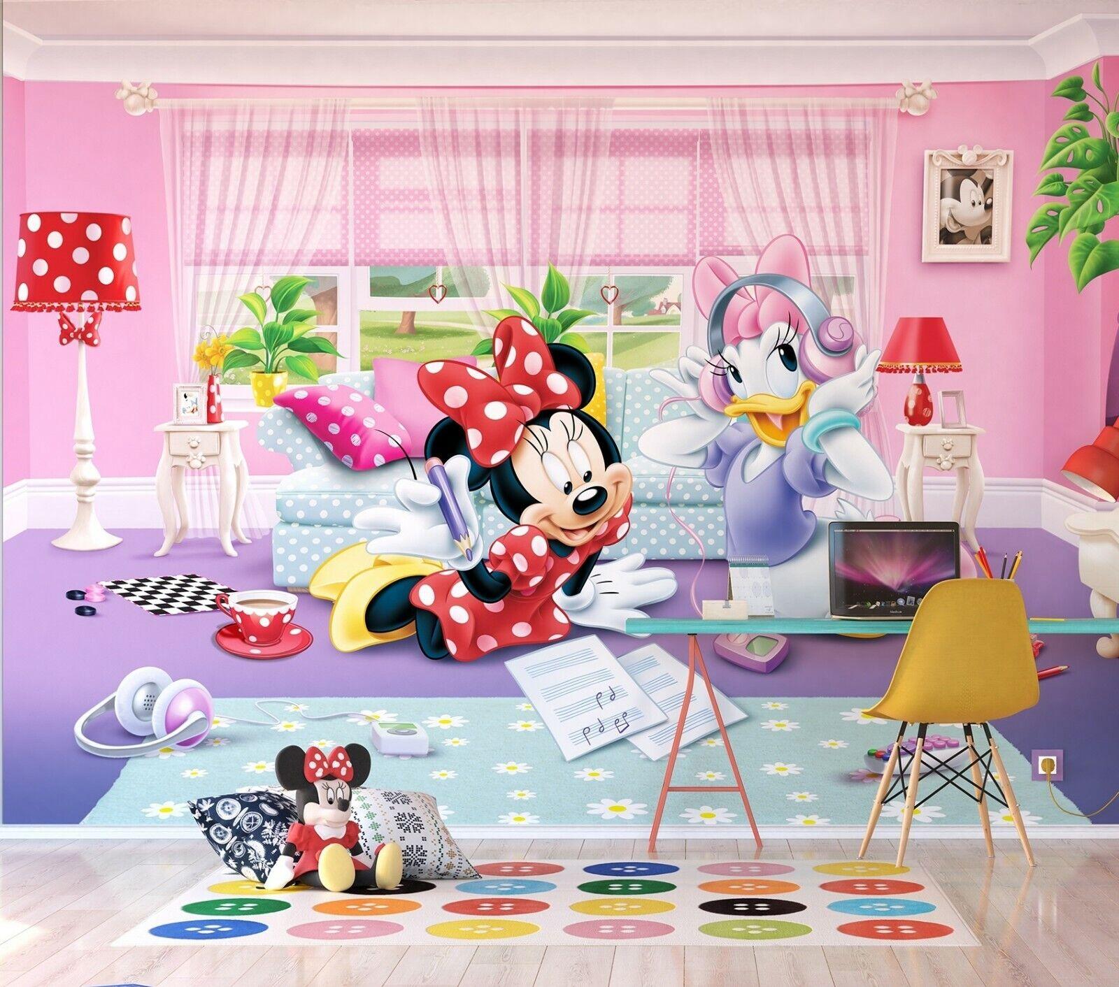 Kids room wall Mural photo wallpaper 360x270cm Disney Minnie and