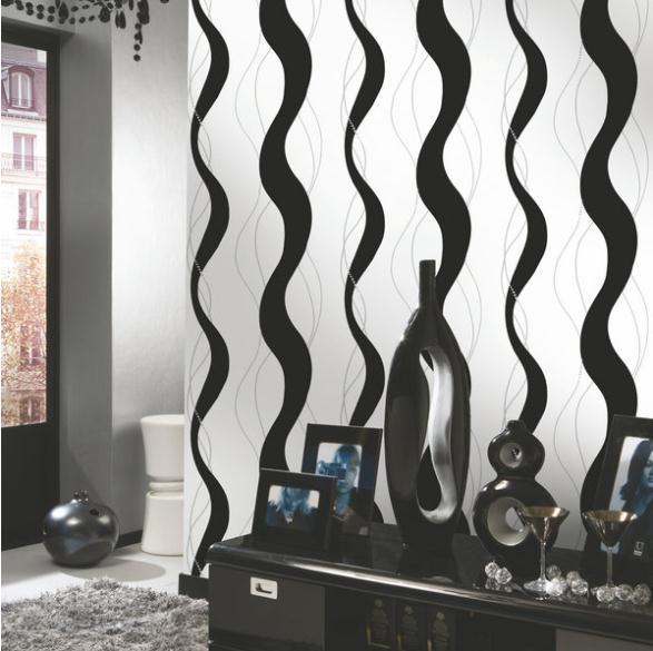 Curve Stripe Geometric Vinyl Wallpaper Roll 3d Modern Pvc Wallpaper