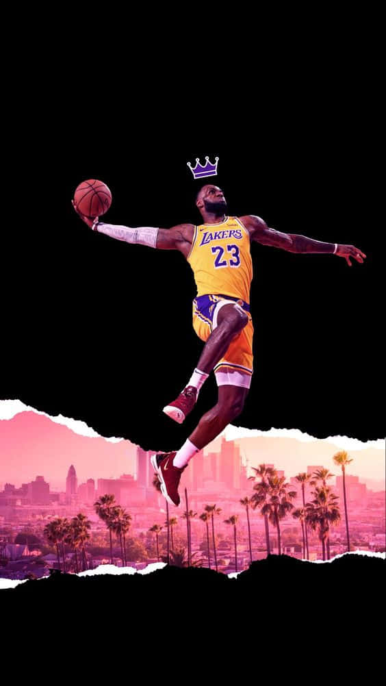 King Lebron James Sitting On A Throne Wallpaper