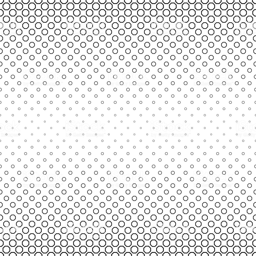 Abstract Black White Octagon Pattern Background Stock Vector Art