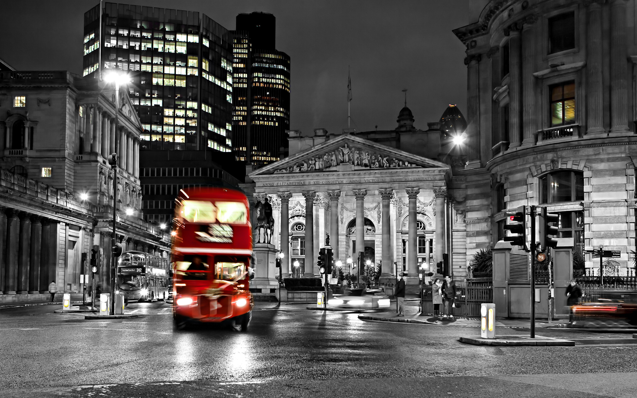 London Black And White Street City Exposure Timelapse Wallpaper