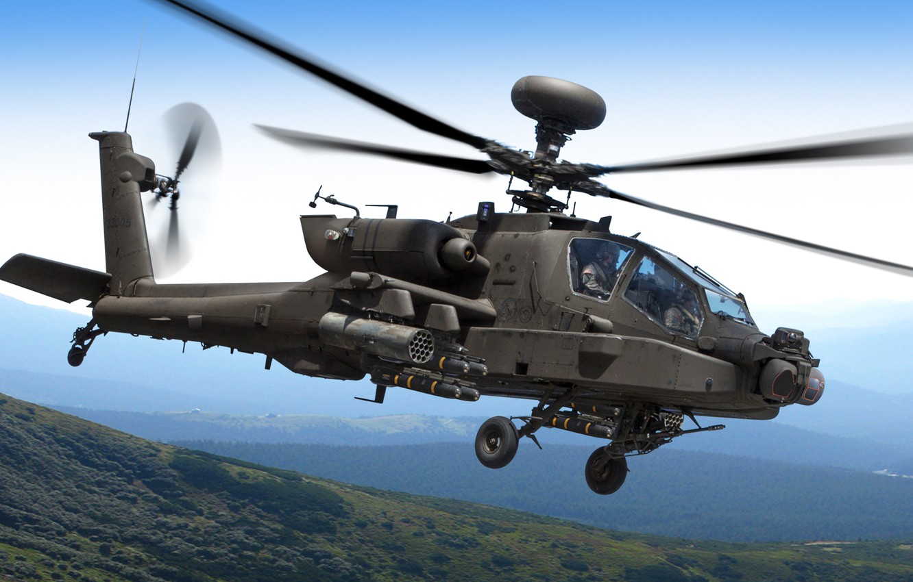 Wallpaper The Sky Mountains Helicopter Flight Apache Ah 64d