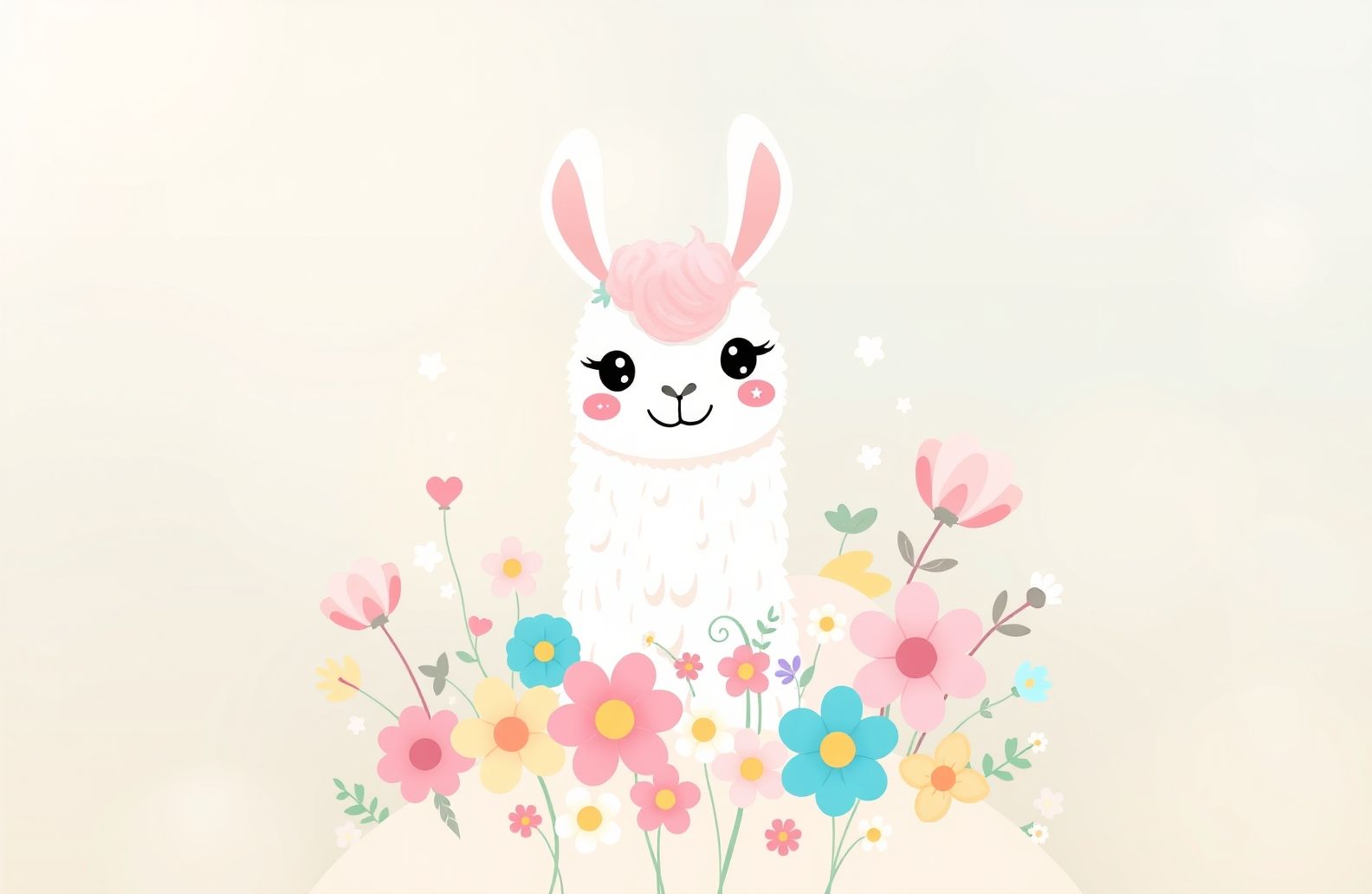 Kawaii Llama Wallpaper