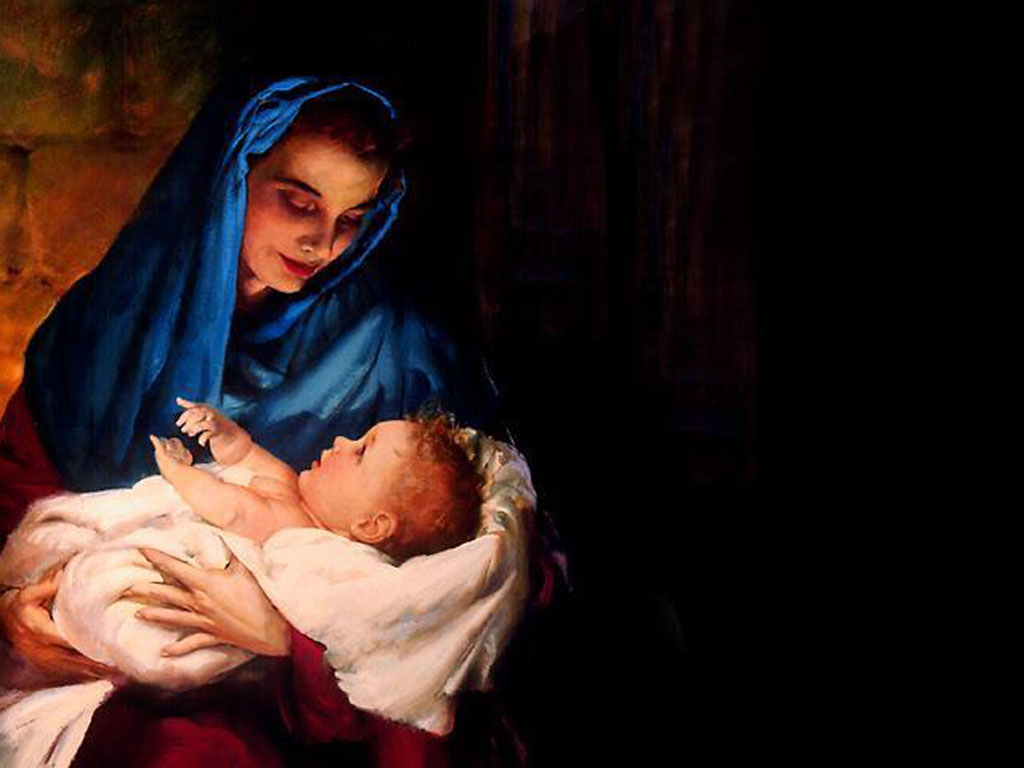Mother Mary With Baby Jesus Wallpaper