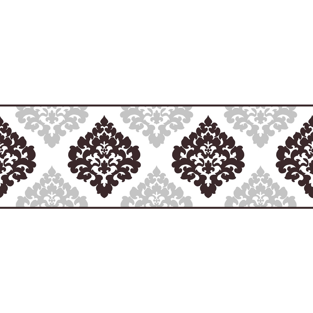 Black And White Damask Border Clip Art Related Image
