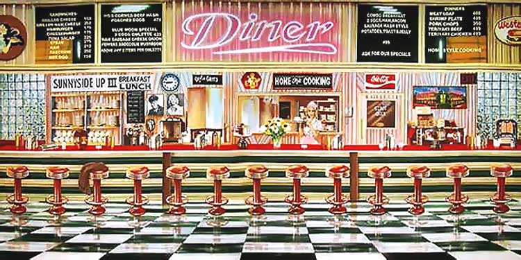 50s Diner Background S Inside Backdrop