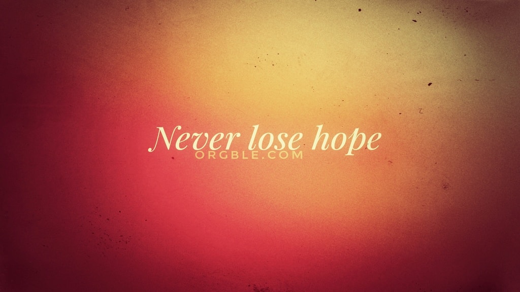 Wallpaper of Never lose Hope Inspirational line Orgble