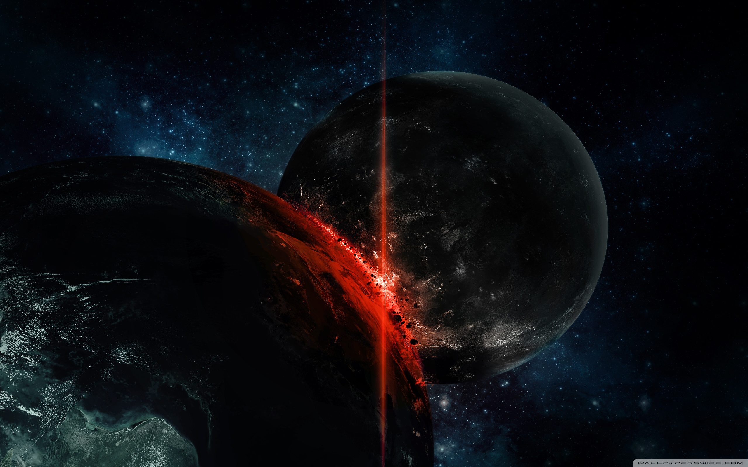 Planetary Collision Ultra HD Desktop Background Wallpaper for 4K