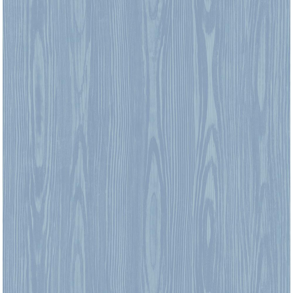 A Street Sq Ft Illusion Blue Faux Wood Wallpaper