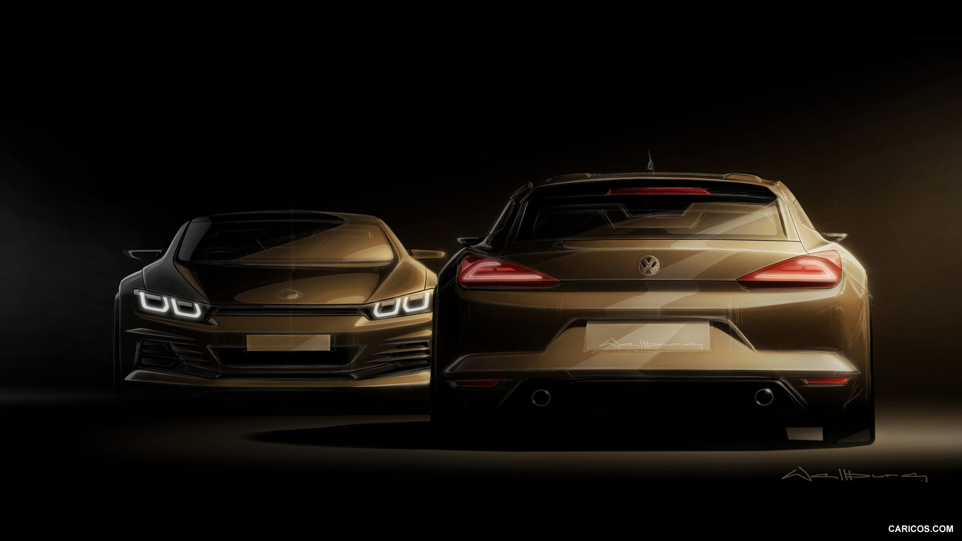 Volkswagen Scirocco Design Sketch HD Wallpaper