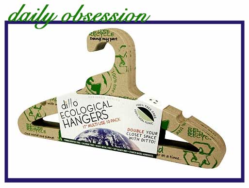 hangers made from recycled paper and PET plastic right Also