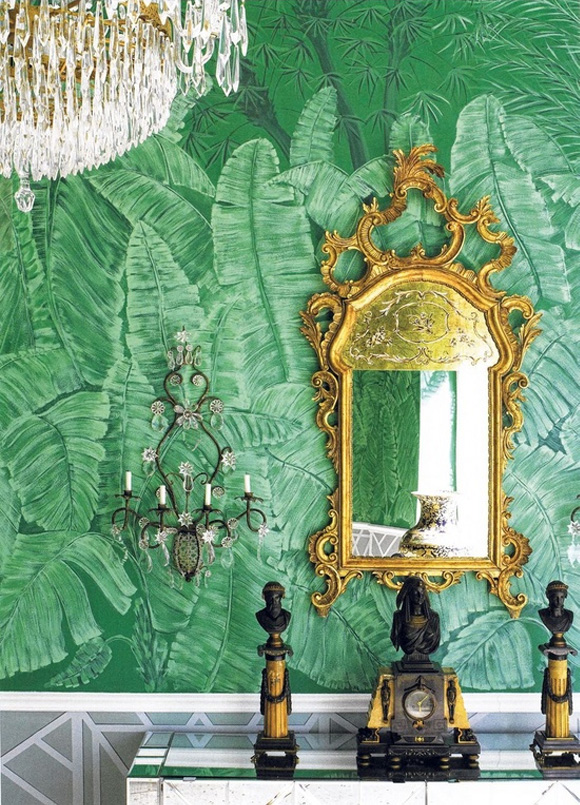 10 Of My Favorite Interiors with Palm Leaf Wallpaper Live The Life 580x805