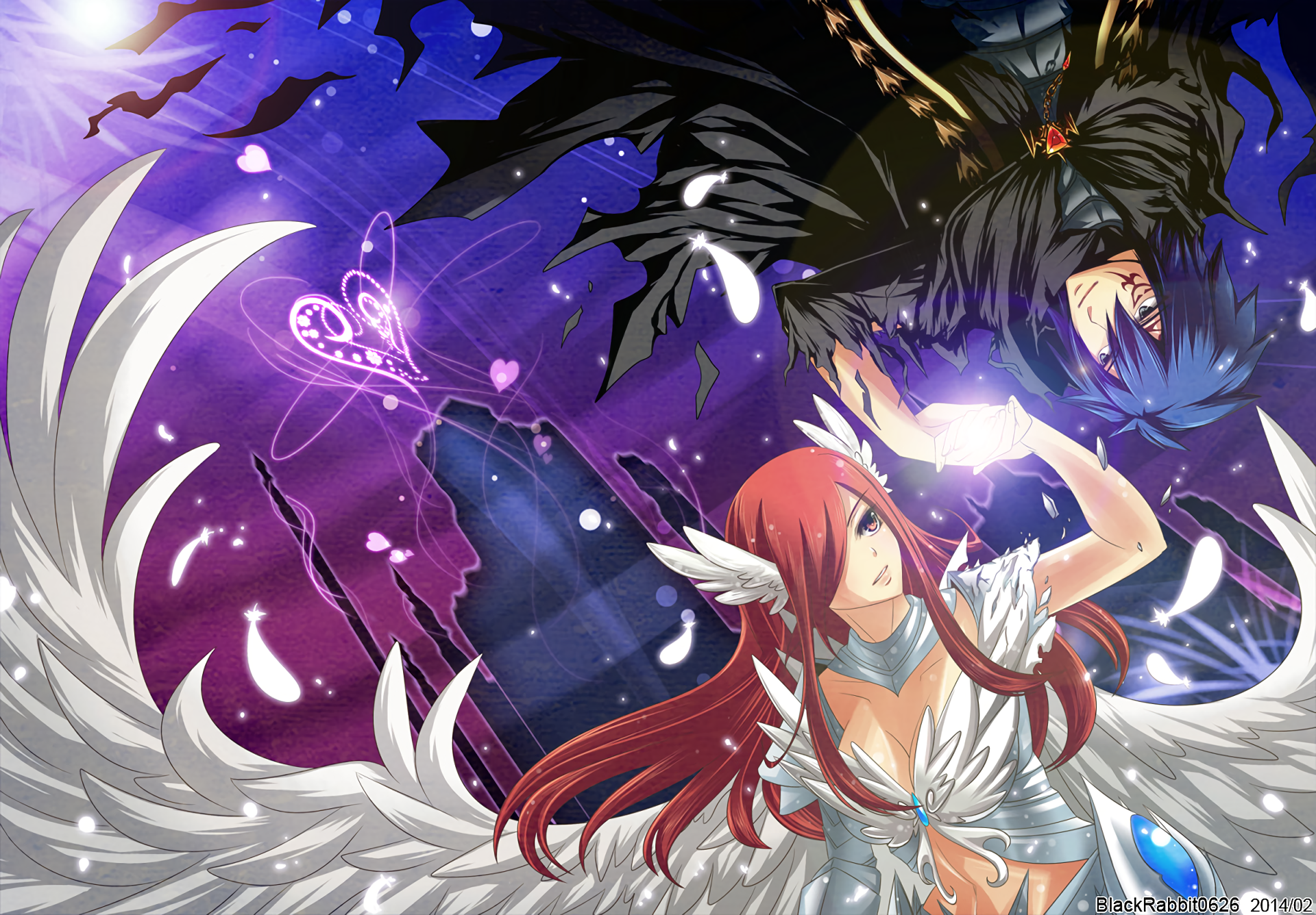 Anime Fairy Tail Erza Scarlet Jellal Fernandes Wallpaper