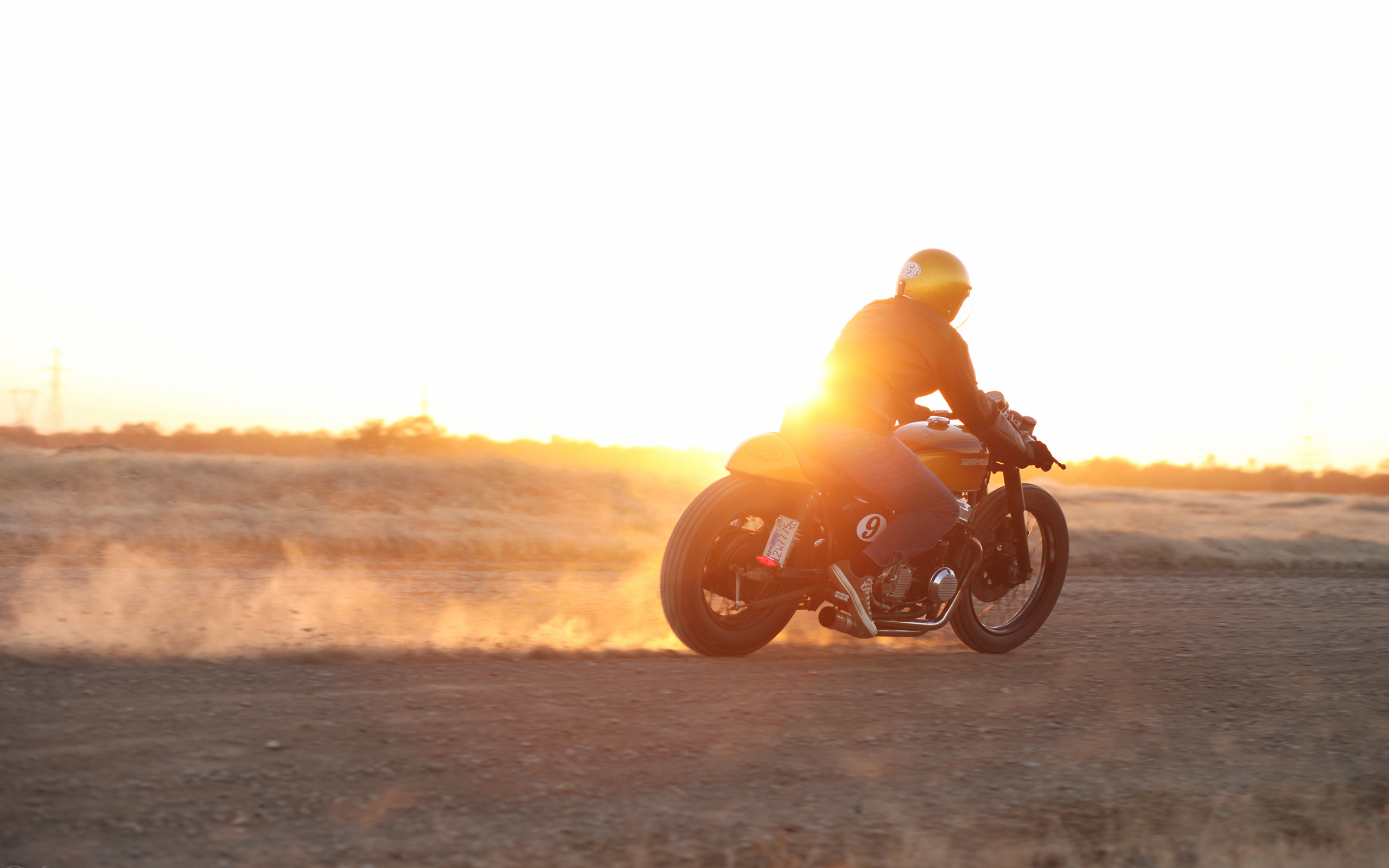 Motorcycle Sunset Bike Race Racing Wallpaper