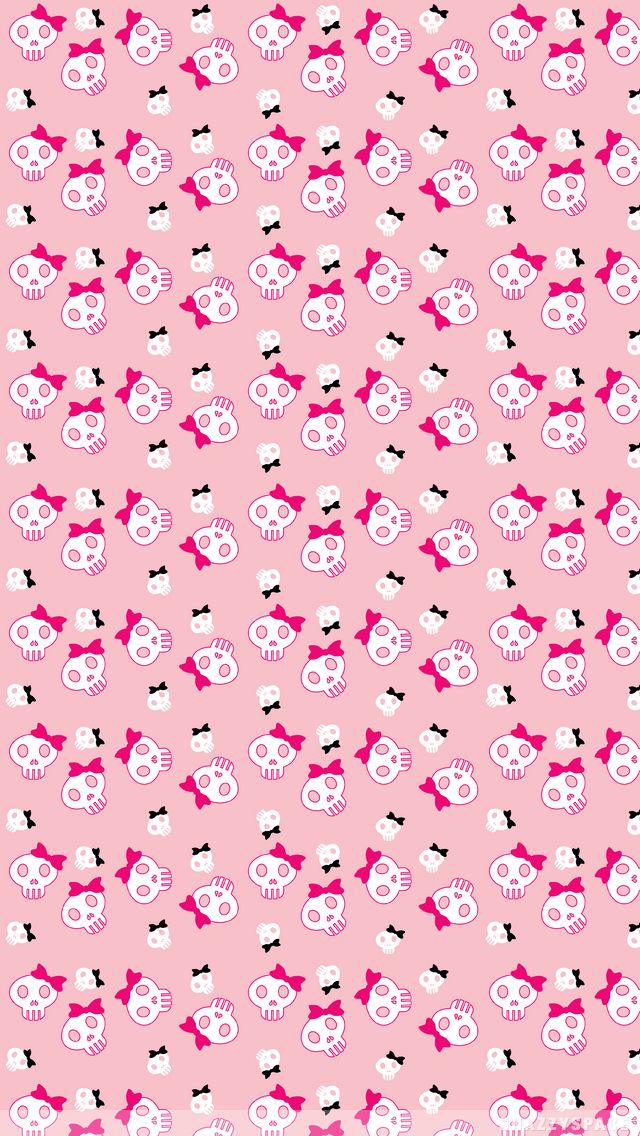 Pink Girly Skulls And Bows Wallpaper Phone Wall Papers Cute