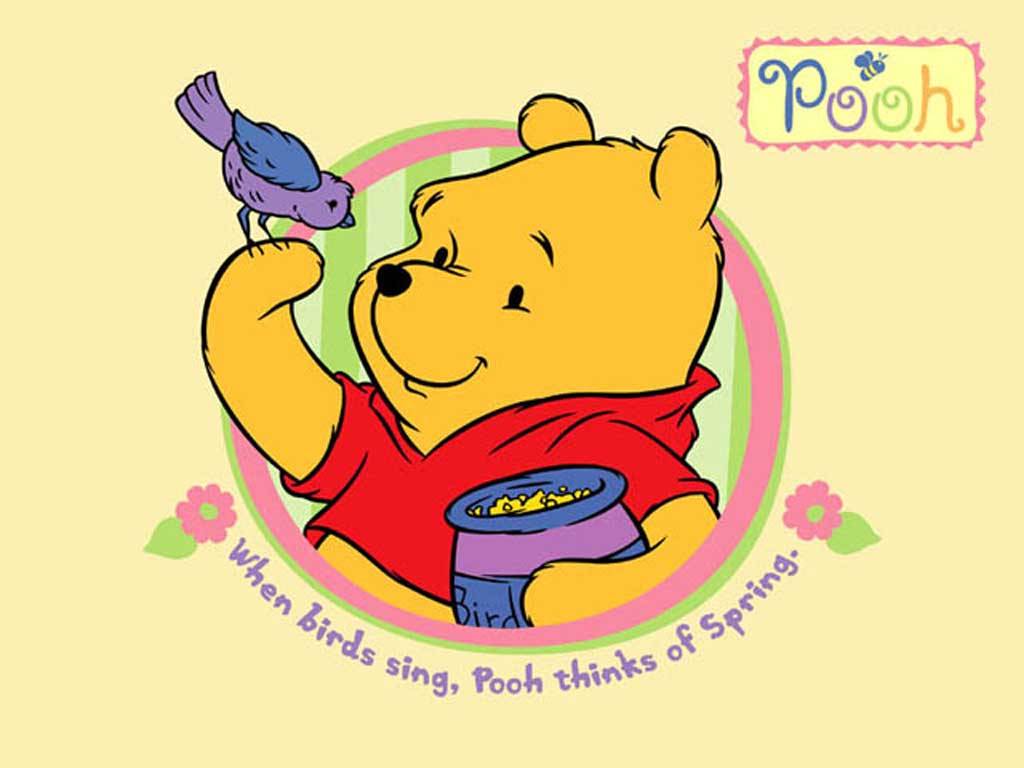 Pooh And A Bird Winnie The Wallpaper