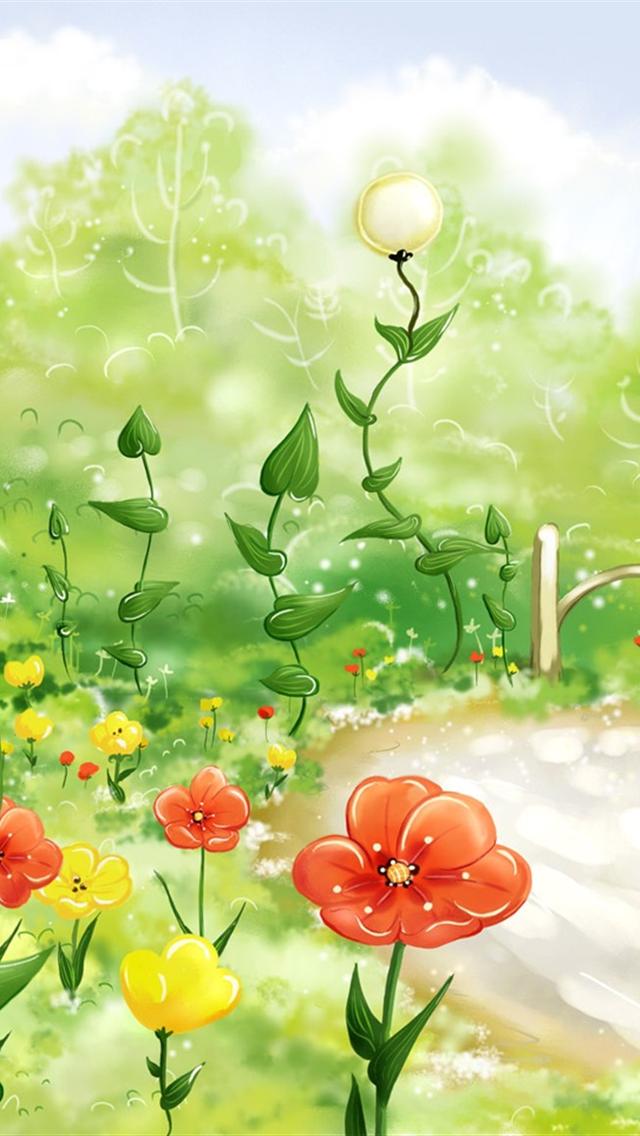 Spring Flowers iPhone Wallpaper Color   Glitter Sparkle Glow Colorf