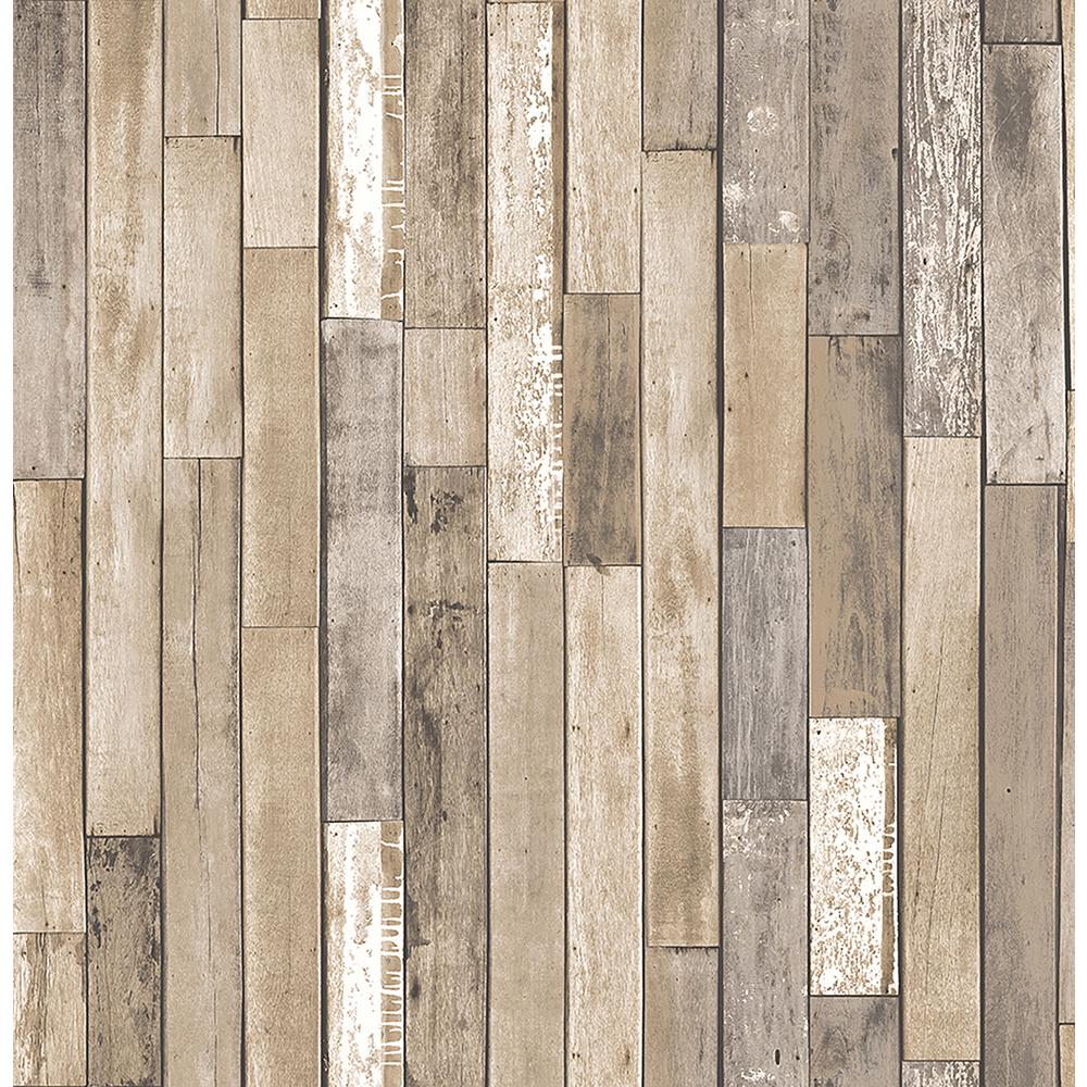 Brewster Barn Board Brown Thin Plank Wallpaper Fd23274 The Home