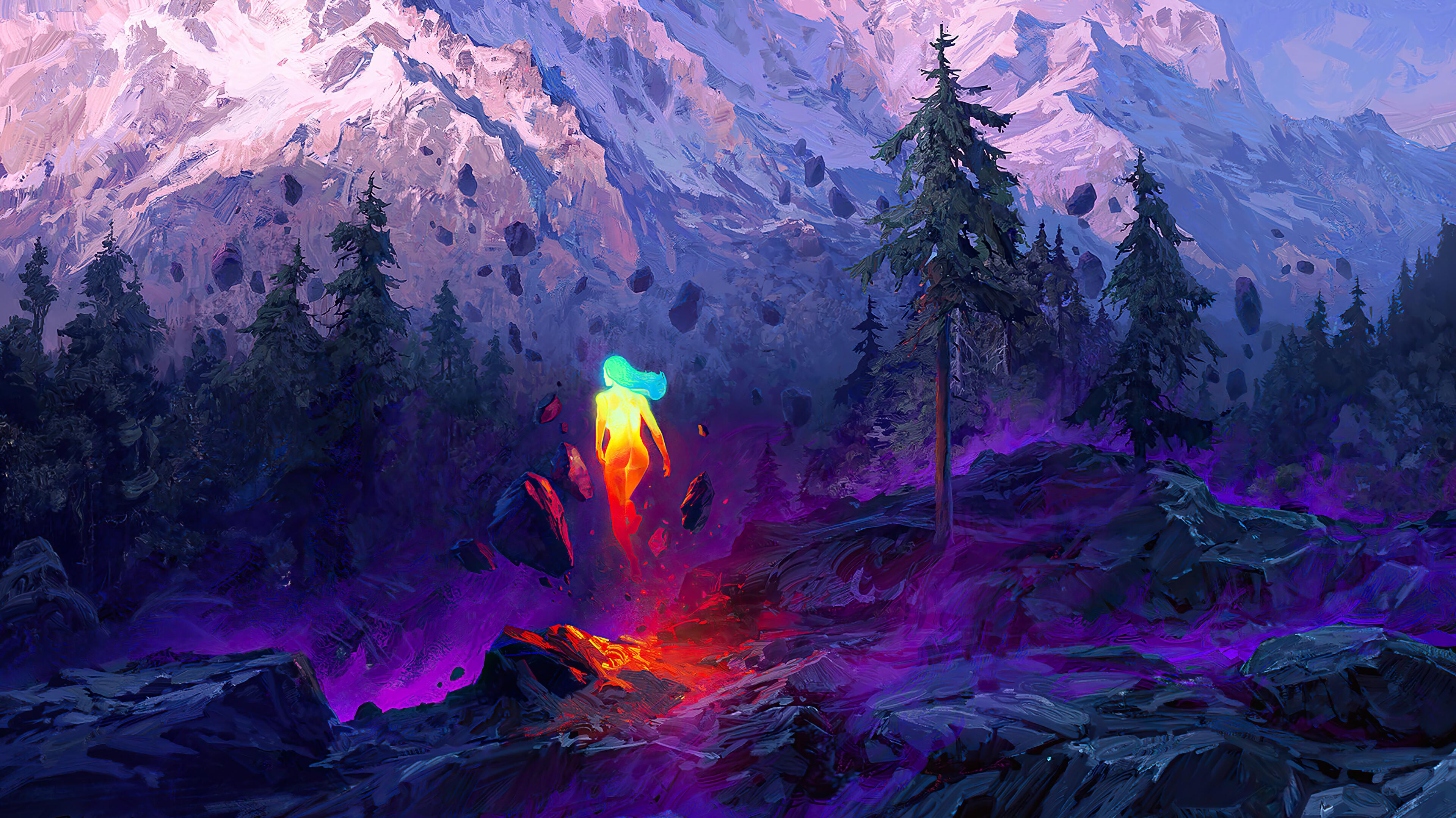 Fantasy Nature Mountain Scenery Digital Art 4k Wallpaper