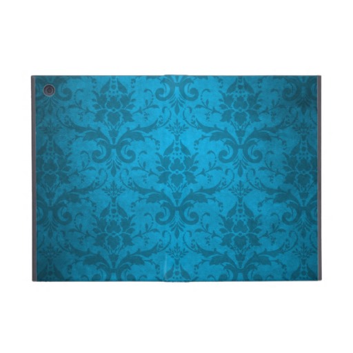 Vintage Aqua Blue Damask Wallpaper iPad Mini Covers