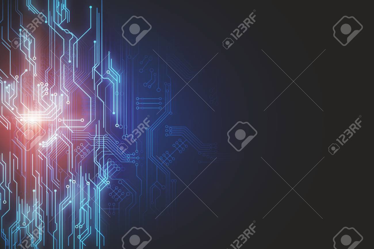 Creative Blurry Circuit Wallpaper With Lines Puting And