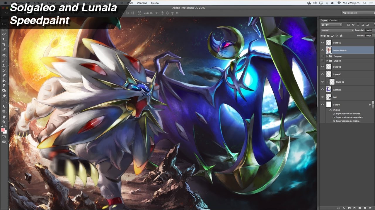 Solgaleo And Lunala Speedpaint Pokemon Sun Moon