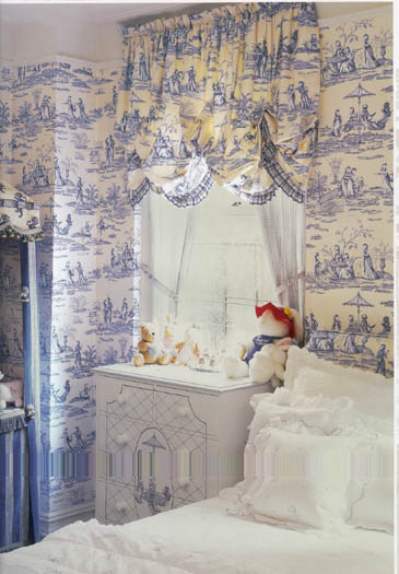 Cats Exemplifies A Unified Room Of Fabric And Wallpaper Toile