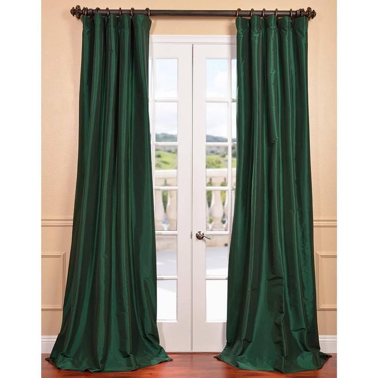 Wallpaper Emerald Green Faux Silk Taffeta Curtain Panel Overstock
