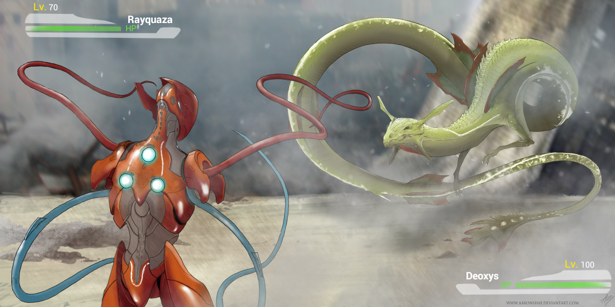 Deoxys Vs Rayquaza By Aaronshae