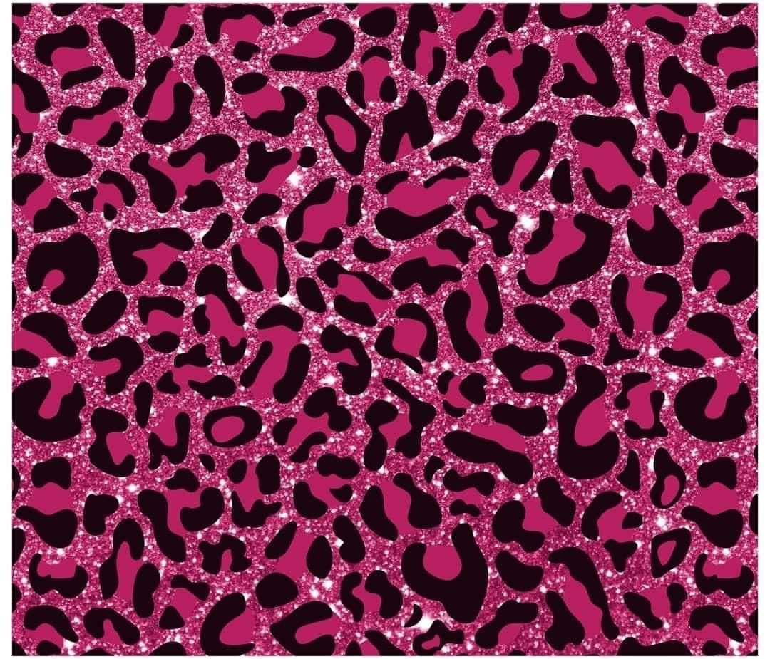 Pink Glitter Leopard Print Wallpaper Background