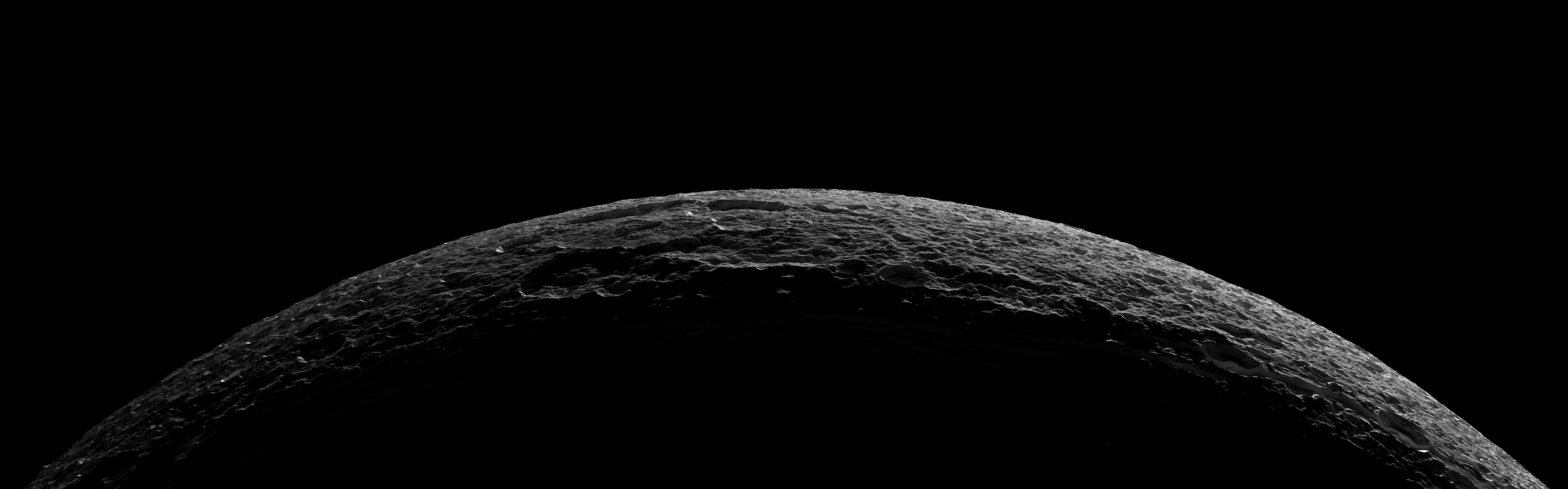 Cassini Crescent Dione Saturn HD Wallpaper