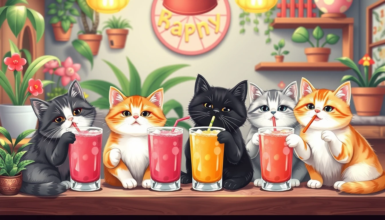 🔥 Download Cats Drinking Boba Wallpaper by @rwalsh | Cats Drinking Boba ...