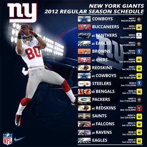New York Giants Schedule By Sa9273