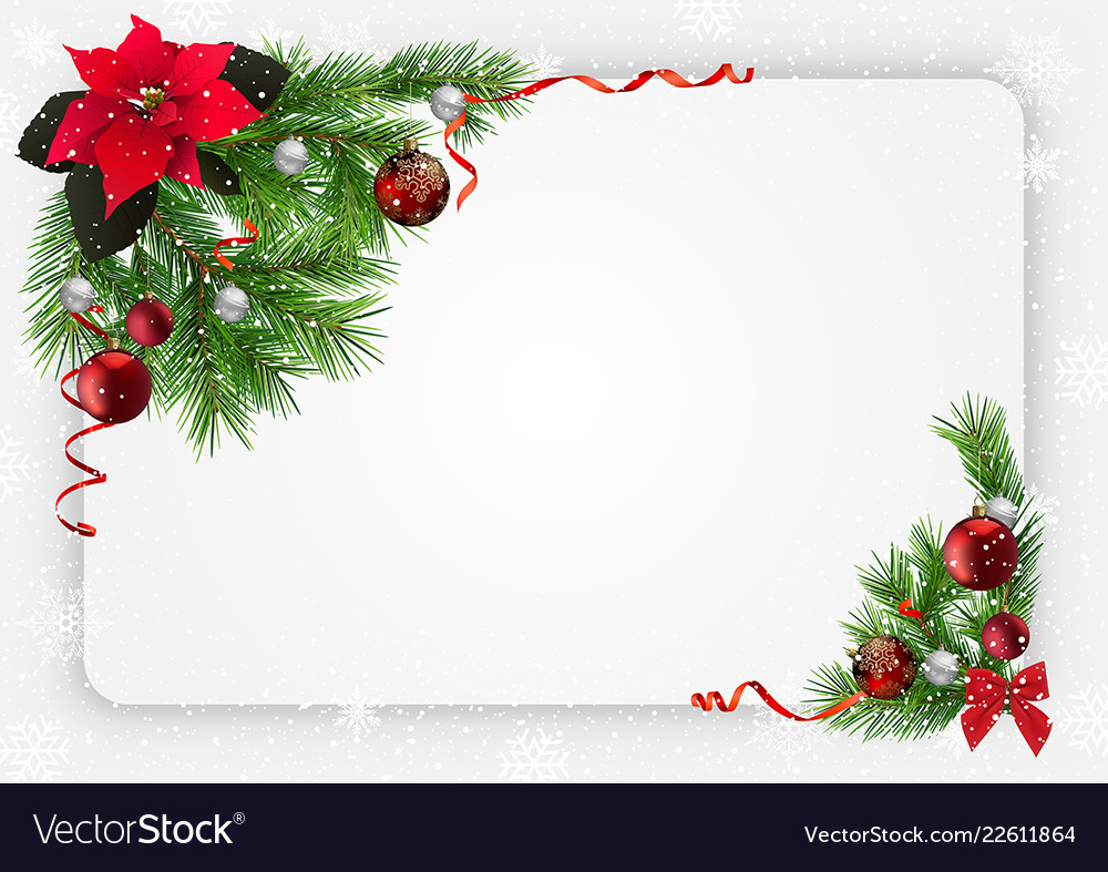Christmas Festive Background With Decorations Vector Image