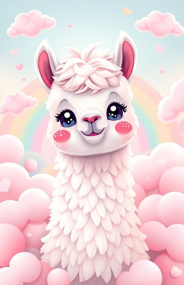 Kawaii Llama Wallpaper