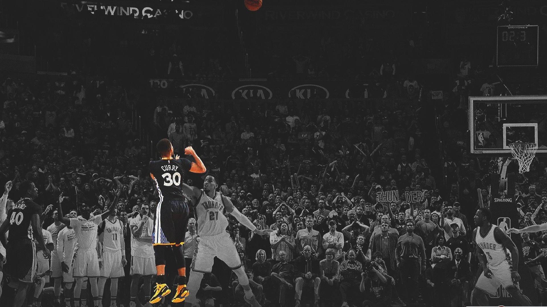 Download Stephen Curry NBA Desktop Desaturated Wallpaper