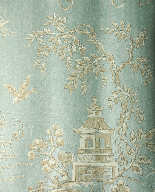 Chinese Bridges Wallpaper Chinese scenes in beige and cream printed on 534x664