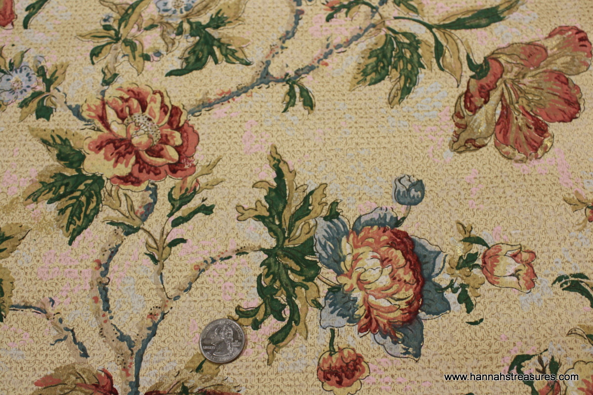 S Vintage Wallpaper Lovely French Floral From Hannahstreasures