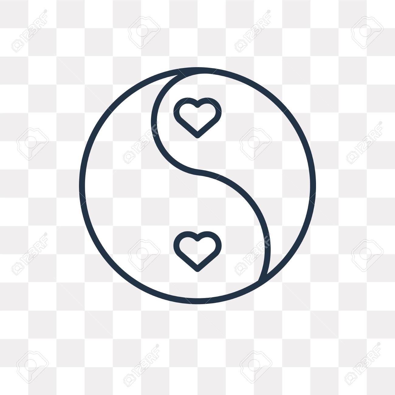 Yin Yang Vector Outline Icon Isolated On Transparent Background