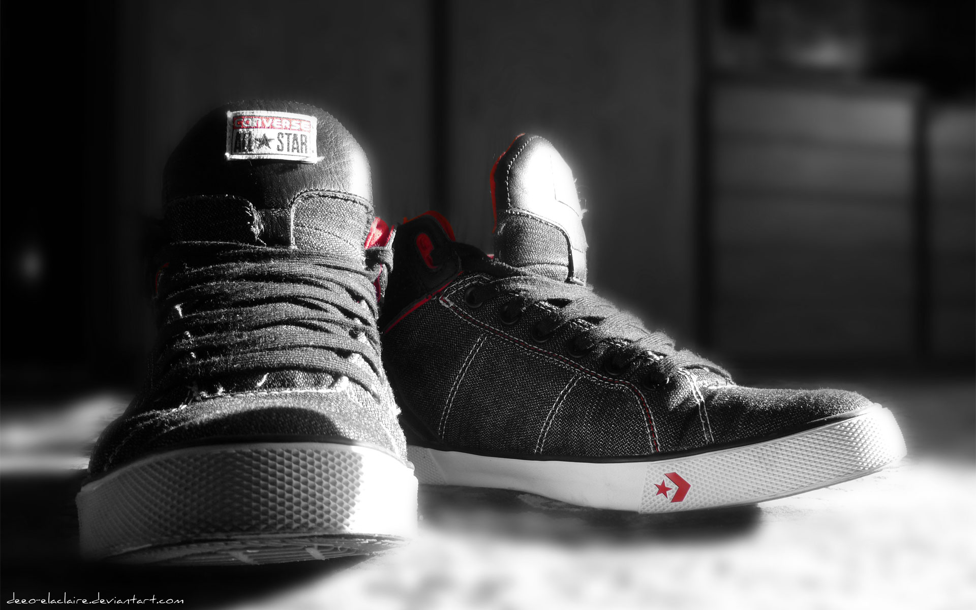 Wallpaper Converse Black Shoes In Pixels